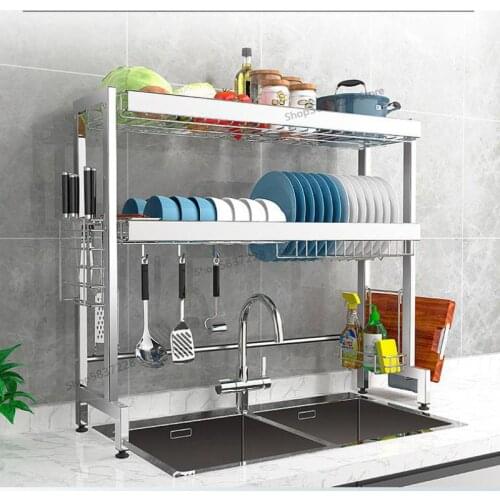 304 stainless steel dish rack sink drain rack kitchen rack pool put dish rack kitchenware supplies storage rack