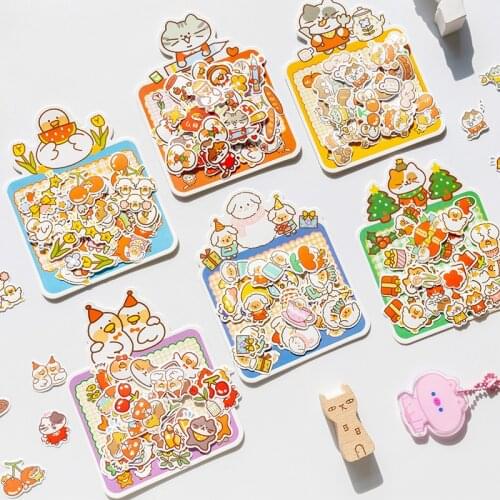 40Pcs/bag Little Cute Series Animal Hand Account Diy Decorative Stickers Scrapbooking Planner Decorative Stationery Stickers