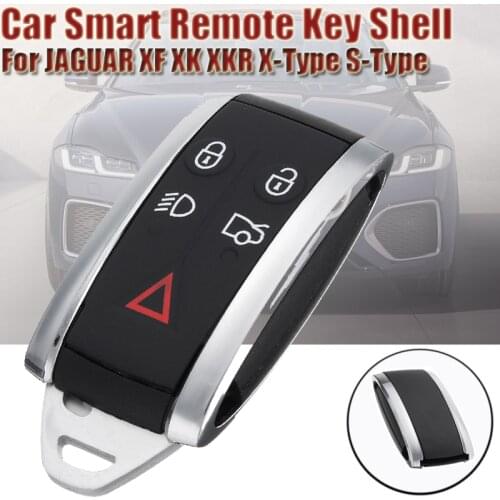 5 Buttons Car Remote Key Shell Smart Keyless Fob Case Shell W/ Uncut Key Blade For Jaguar XF XK XKR 2007-2012 X-Type S-Type