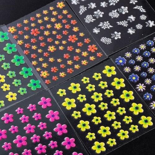 50Pcs/Set DIY French Tips Nail Decals Mixed Styles Colorful Floral Beauty Design Transfer Slider Nail Art Sticker Decals Flower