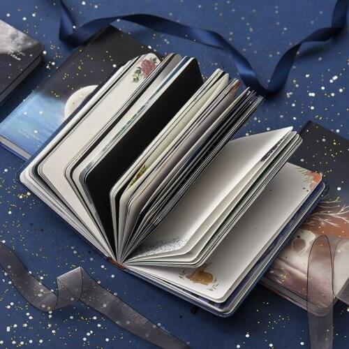 A5 hardcover starry sky color page diary notebook