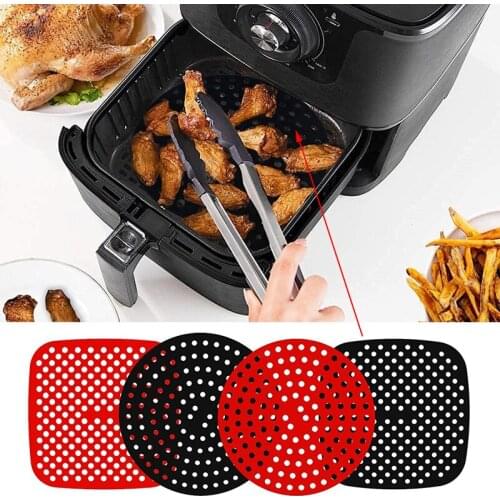 Air Fryer Lined With Silicone Pad Kitchen Accessories Food Steamer With Non-Slip Heat Resistant Baking Mat Cooking Tools