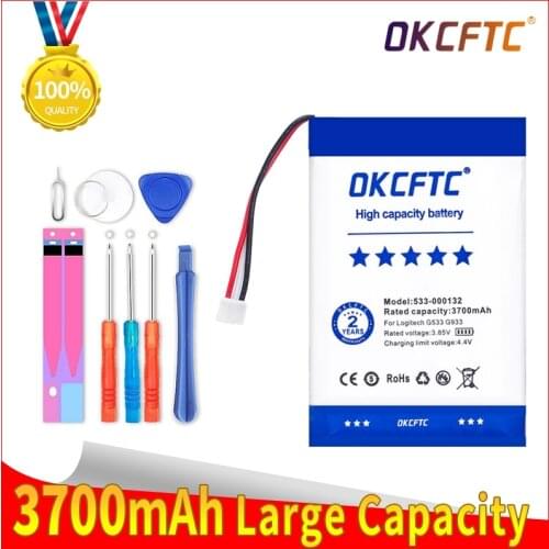 OKCFTC 3700mah 533-000132 for Logitech G533 G933 battery G533S G933S