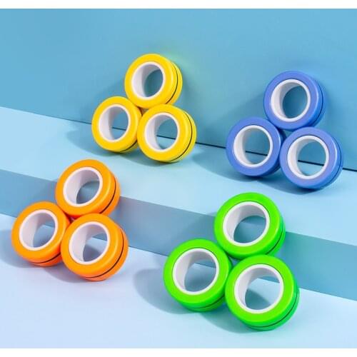 Anti-Stress Magnetic Rings Fidget Unzip Toy Magic RingTools Children Magnetic Ring Finger Spinner Ring Adult Decompression Toys