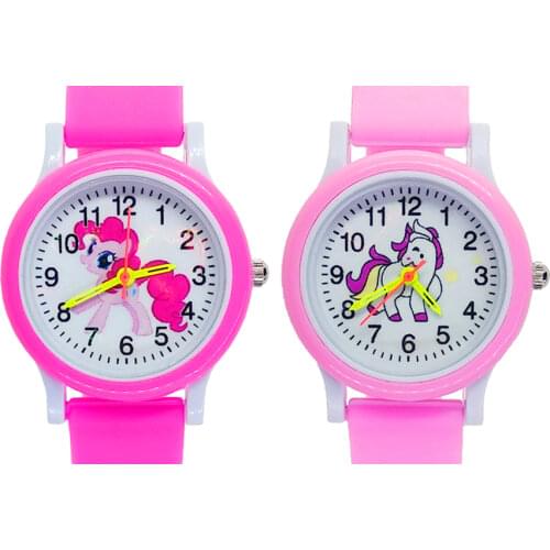 Cartoon Rainbow horse Style Round Dial Childrens Watches Kids Watch Student Boys Girls Clock Women Quartz Wrist Watch Baby Toy