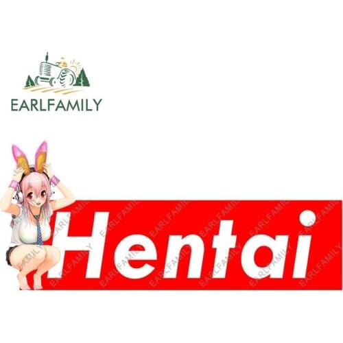 EARLFAMILY 13cm x 5.7cm for Hentai Sonico Anime Car Stickers RV Creative Decal Personality Waterproof Sunscreen Motorcycle Decor
