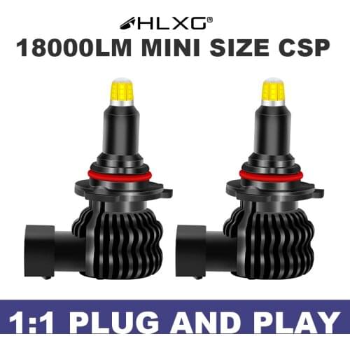 HLXG H8 H9 H11 9012 9005 9006 HB3 HB4 h1 CSP canbus h7 led 360 LED headlight 18000LM luces lamp 12V bulb 100W 6000K car Light