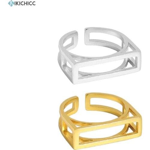 KIKICHICC 925 Sterling Silver 2021 Resizable Rock Punk Geometric Irregular Women Wedding Luxury Plain Jewelry Gift Valentiens