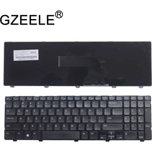GZEELE English laptop keyboard For Dell Inspiron 15 3521 15R 5521 15 3537 0YH3FC YH3FC Laptop Keyboard US Frame BLACK