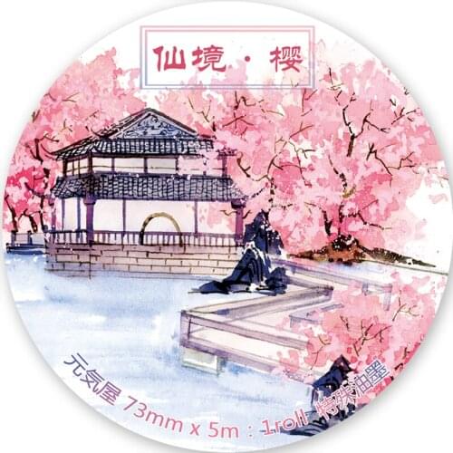 The Cherry Blossom Wonderland Washi Tapes Bullet Journal Masking Tape Adhesive Tape DIY Scrapbooking Washi Stickers