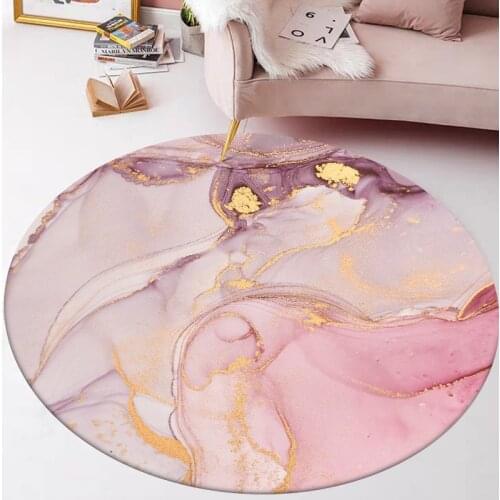Nordic Pink Round Rugs and Carpets for Home Living Room Anti Slip Bedroom Carpet Luxury Kids Computer Chair Floor Mat Big Size