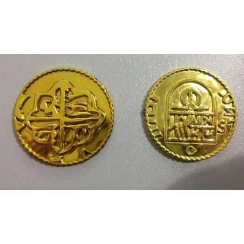 Cool fancy1000pc plastic Spanish pirate treasure gold coins props toys Halloween birthday party cosplay kids favors bag fillers