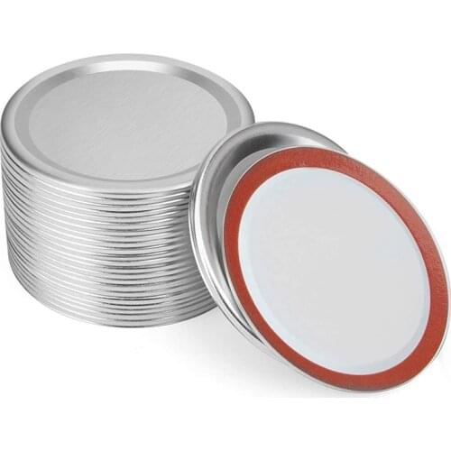 Fashion24 PCS Mason Jar Lids, Regular Mouth Canning Lids Reusable Split-Type Leak Proof Canning Lids with Silicone Seals Rings