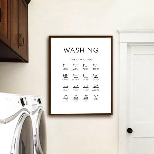 Minimalist Abstract Washing Logo Canvas Painting Wall Art Nordic Posters and Prints Wall Pictures for Living Bathroom Decoration