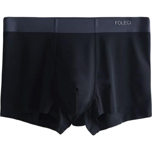 Mens underwear ice silk traceless quadrangle pants sexy ultra-thin transparent plain bottom pants summer