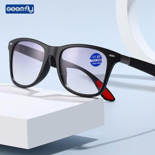 Seemfly 2021 Anti Blue Light Reading Glasses Women Men Portable Clear Far And Near Area Presbyopia Eyeglasses Diopters +1.0 +4.0