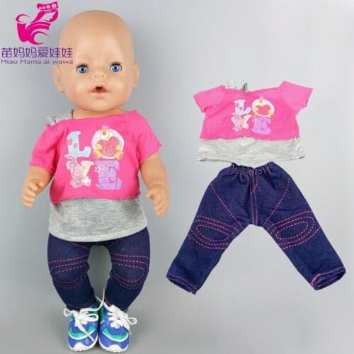 43cm Baby Doll clothes Strapless strap shirt pants for 18 Inch American Generation Girl Doll Outfits