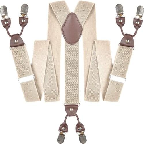 Leather Suspenders Straps Trouser Braces Belts for Women Men Adult Adjustable Elastic Fashion Accessories Father Husband Gifts