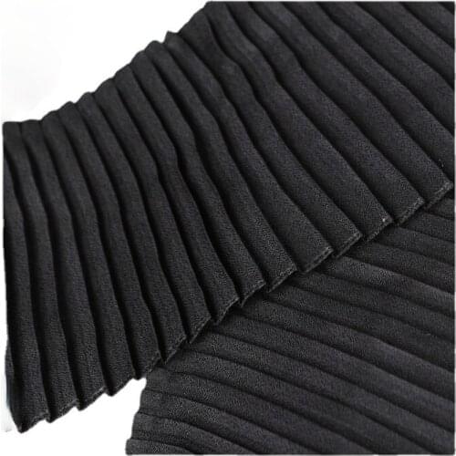 Width 4'' Simple Solid Color Chiffon Wave Pleated Lace Fabric By The Half Yard For Dress Sleeve Skirt Accessories Material