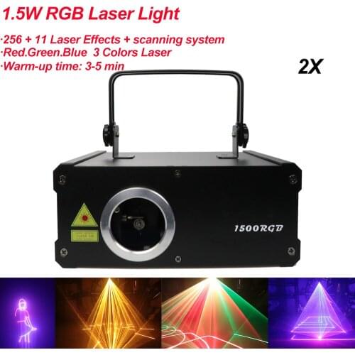 2Pcs/Lot LED RGB Beam Scanning Laser Effect Show Laser Scanner Sound Active DMX 512 Programmable Disco DJ Party Stage Lighting