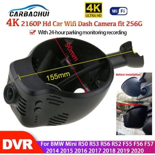 4K Hidden 2160P Car DVR dash cam Camera By APP Control For BMW Mini R50 R53 R56 R52 F55 F56 F57 2014 To 2016 2017 2018 2019 2020