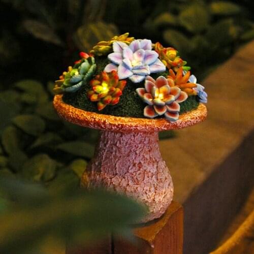 Solar Simulation Succulent Mushroom Lawn Light Home Outdoor Garden Ornaments Landscape Light Crafts Christmas Party Decoration