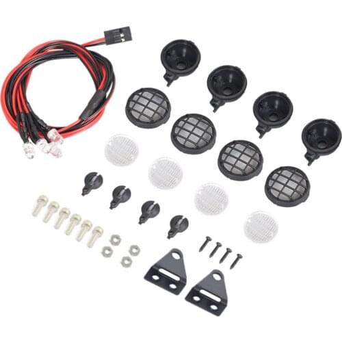 RC 4Led LED Light Bar Headlight Metal Roof Lamp Compatible with Axial SCX24 AXI00002 AXI00001 AXI90081 1/24 RC Rock Crawler