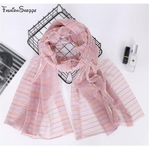 Thin Breathable Headscarf Wrap Islamic Women Lurex Hijab Turban Long Shawl Muslim Shimmer Scarf Headband Ultralight