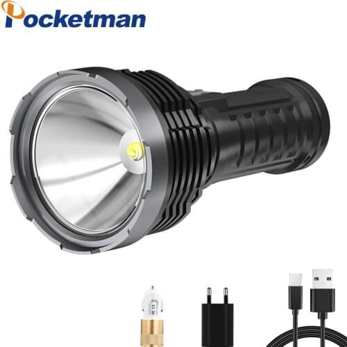 60000LM USB Flashlight COB Work Light Outdoor Camping Lamp Soft Light Torch Lanterna With Power Display Built in Battery