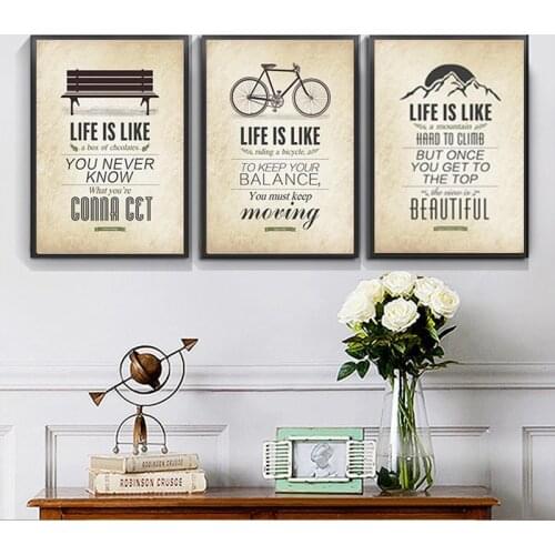 Vintage Classic Inspiring Quotes Famous Canvas Paintings Wall Art Posters and Prints Pictures For Living Room Home Decor