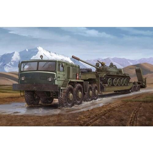 Military Assembly Model 1:35 Russian MAZ-537G Heavy Semi-trailer Truck