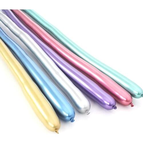 Magic Long balloons metallic long strip Shiny Chrome Twist latex Birthday Wedding Party decorations kids Weaving DIY globos