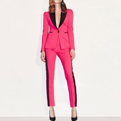 Womens pants suits 2-piece fashion womens suits single button blazer+pants womens casual office lady uniforms костюм женский
