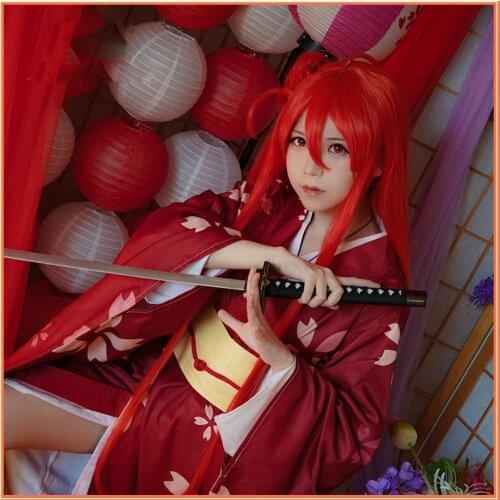Anime Shakugan No Shana Cosplay Costume Women New Year Red Kimono Uniforms Dress Halloween Xmas Fancy Carnival Fancy Party Suits