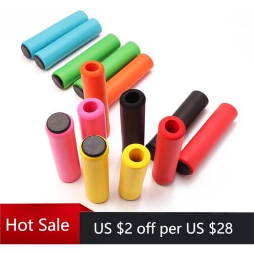 1Pair Cycling Bike Bicycle Silicone Grips Mountain Bike Handlebar Soft Ultralight Grips Anti-skid Shock-absorbing Bike Part Grip