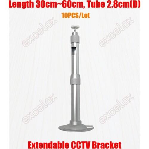 10PCS/Lot 30-60cm Length Extendable Adjustable Aluminum Alloy Wall Ceiling Mount Security Camera CCTV Bracket Support Stand
