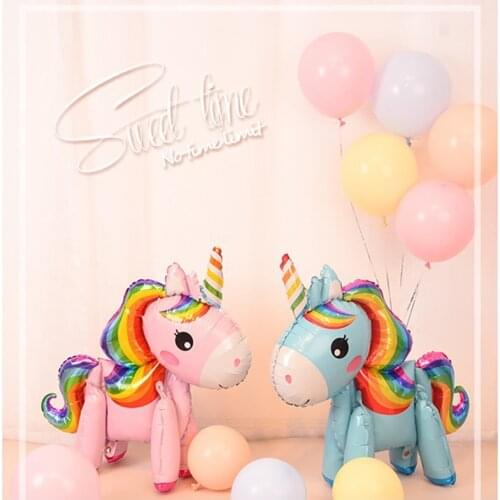 2Pcs/Pack Unicorn Birthday Decoration Unicorn Foil Helium Balloons Birthday Balloons Decoration Girl Baby Shower Supplies