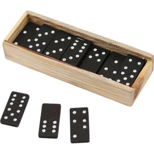 28Pcs/Set Wooden Domino Board Games Travel Funny Table Game Domino Toys Kid Children Educational Toys For Child Kids Gifts