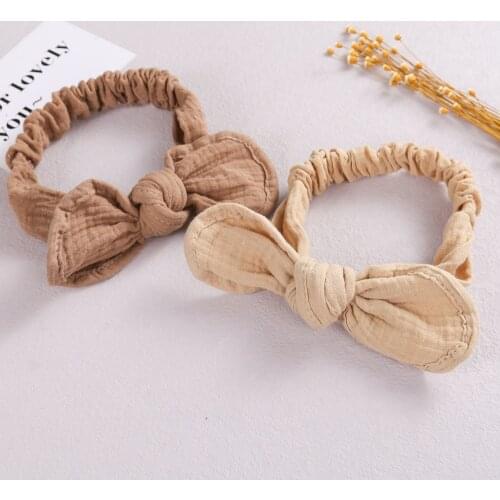 40pc/lot baby girls top knotted headband Infant hair accessories rabbit bunny ear bows newborn Cotton Turban Toddler Photo Props