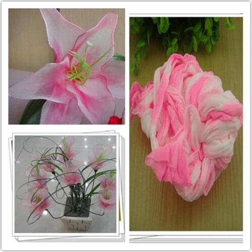 54 colors mix shipping or only one color ship double color stocking flowers/nylon flower /silk flower making/ DIY flowers craft