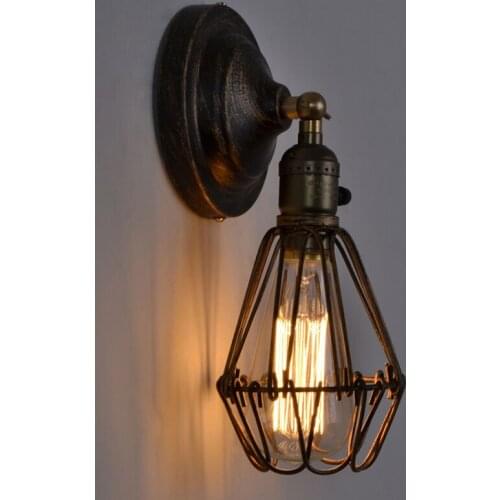 Black Loft Iron Wall Lamp Retro Vintage Lighting Indoor Wall Lamp American industrial Lighting lifting pulley wall light