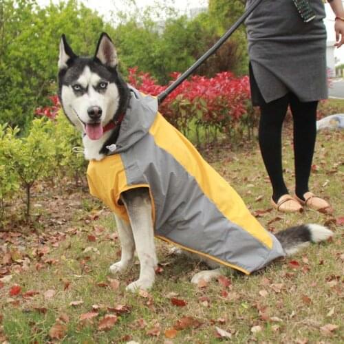 Bistratal Dog Raincoat for Small Medium Large Dogs Hoody Night Reflective Jacket Rain Coats for Dogs Cats Apparel Pet Clothes