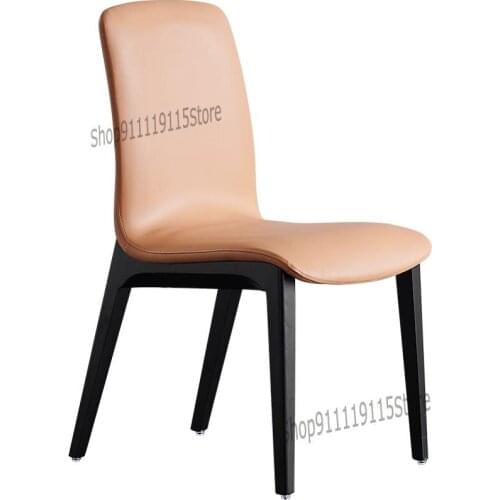 Customized Nordic Solid Wood Dining Chair Home Modern Simple Negotiation Table Coffee Shop Back Luxurious Desk Customized Leathe