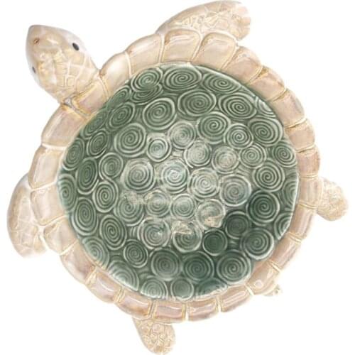 Ceramic Ring Dish Turtle Figurines Jewelry Tray Trinket Plate Jewelry Organizer for Home Living Room Decor