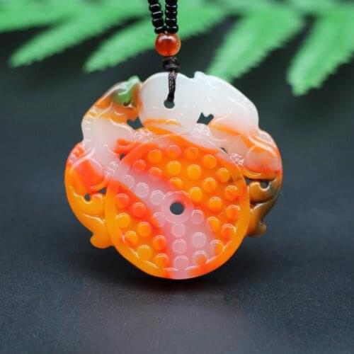 Chinese Natural Color Jade Pixiu Pendant Necklace Double-sided Hollow Carved Charm Jewelry Fashion Amulet Men Women Lucky Gifts