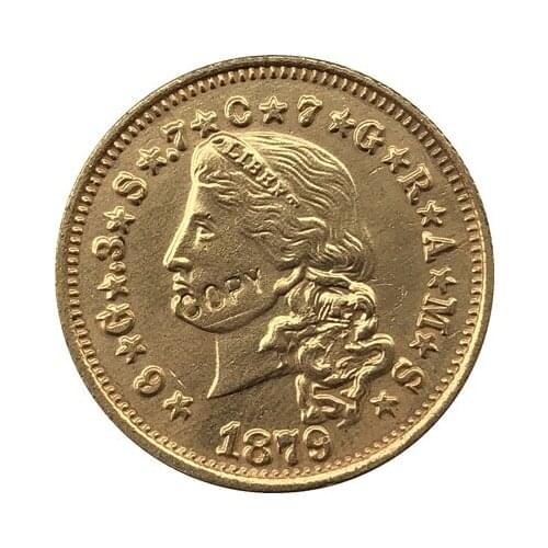 Replica coins wholesale USA 1879 4 GOLD 24-k gold-plated coins copy 100% coper manufacturing