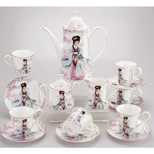 Bone China high-grade coffee set coffee set ceramic mug gift craft ceramic decoration practical