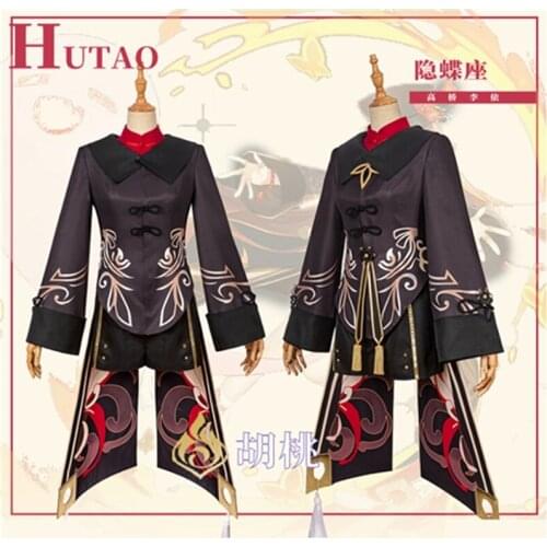 Game Genshin Impact Hu Tao Cosplay Costumes Unisex Role Play Costume Outfits Men Women Halloween Carnival Uniforms Accessories