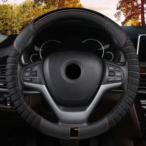 ZHOUSHENGLEE Microfiber Leather Car Steering Wheel Cover For Suzuki grand vitara sx4 jimny swift Kizashi Alivio Auto