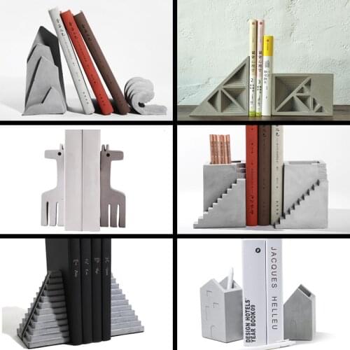 Creative double quotation marks concrete bookends silicone mold study home gifts cement book file mold